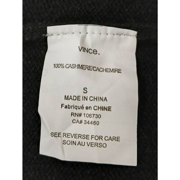 Vince womens small 100% cashmere sweater black button front shortsleeve - Picture 6 of 7
